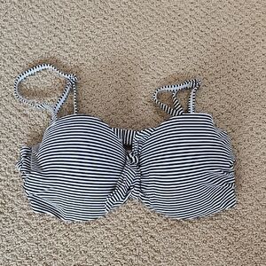 Striped Black and White Bikini Top